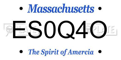 ES0Q4O Massachusetts License Plate