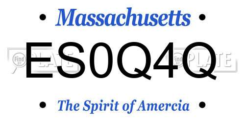 ES0Q4Q Massachusetts License Plate
