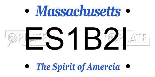 ES1B2I Massachusetts License Plate