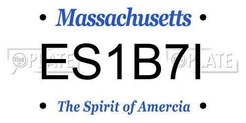 ES1B7I Massachusetts License Plate