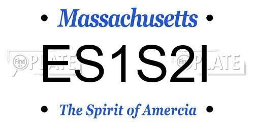 ES1S2I Massachusetts License Plate
