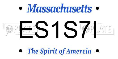 ES1S7I Massachusetts License Plate