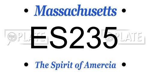 ES235 Massachusetts License Plate