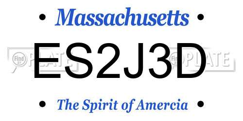 ES2J3D Massachusetts License Plate