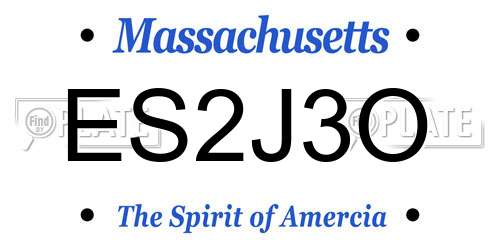 ES2J3O Massachusetts License Plate