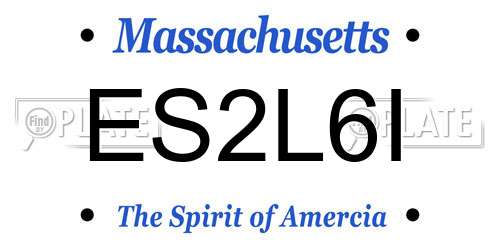 ES2L6I Massachusetts License Plate