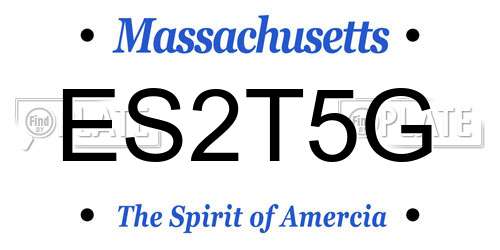 ES2T5G Massachusetts License Plate