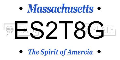 ES2T8G Massachusetts License Plate
