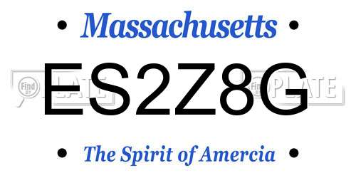 ES2Z8G Massachusetts License Plate