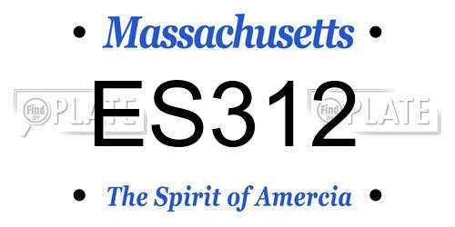 ES312 Massachusetts License Plate