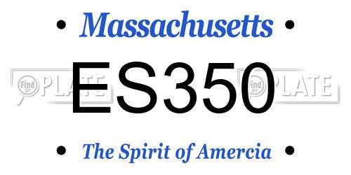 ES350 Massachusetts License Plate