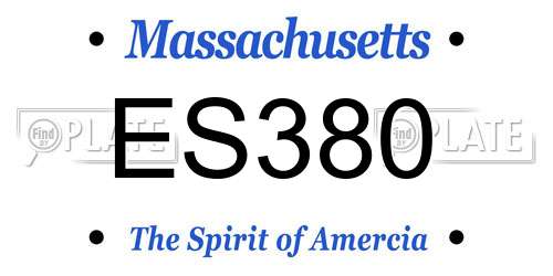 ES380 Massachusetts License Plate