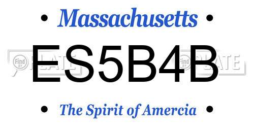 ES5B4B Massachusetts License Plate
