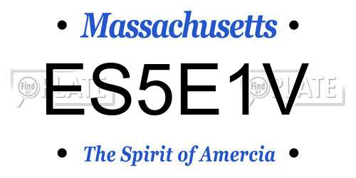 ES5E1V Massachusetts License Plate