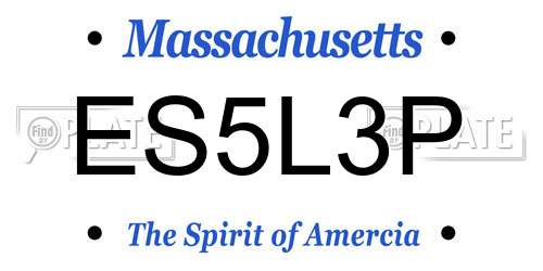 ES5L3P Massachusetts License Plate