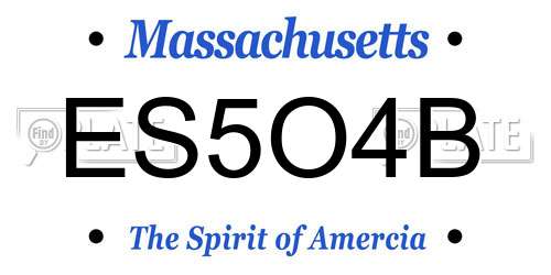 ES5O4B Massachusetts License Plate