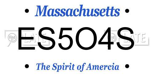 ES5O4S Massachusetts License Plate