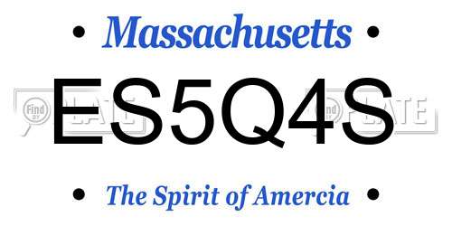 ES5Q4S Massachusetts License Plate