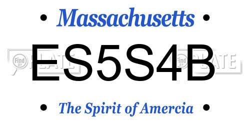 ES5S4B Massachusetts License Plate