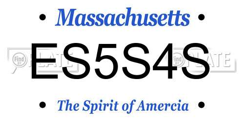 ES5S4S Massachusetts License Plate