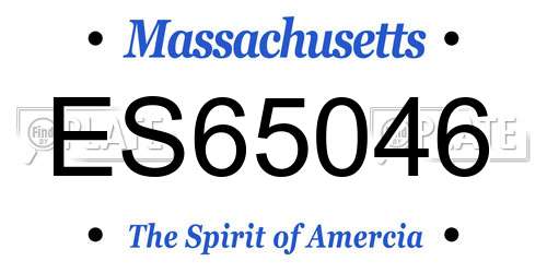 ES65046 Massachusetts License Plate