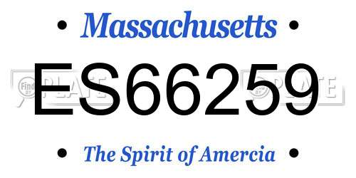 ES66259 Massachusetts License Plate