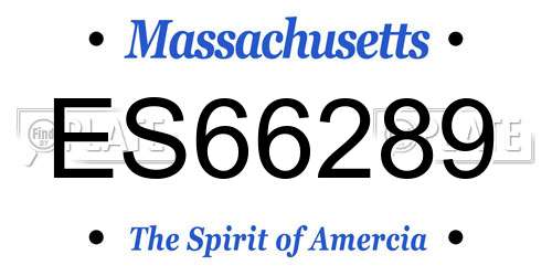 ES66289 Massachusetts License Plate