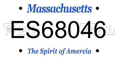 ES68046 Massachusetts License Plate