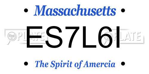 ES7L6I Massachusetts License Plate