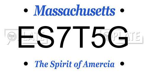 ES7T5G Massachusetts License Plate