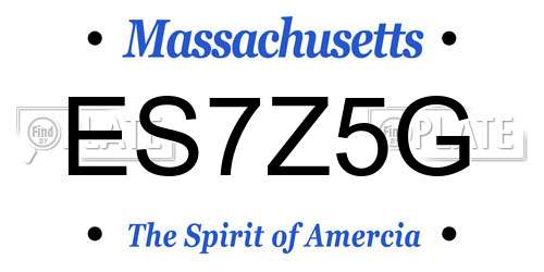 ES7Z5G Massachusetts License Plate