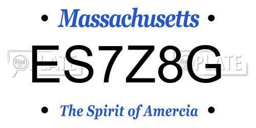 ES7Z8G Massachusetts License Plate