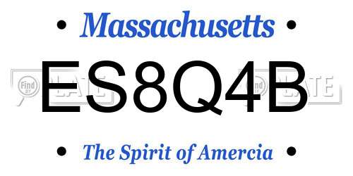 ES8Q4B Massachusetts License Plate
