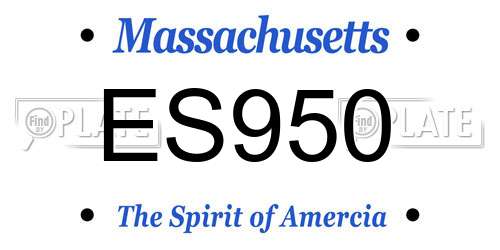 ES950 Massachusetts License Plate