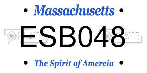 ESB048 Massachusetts License Plate