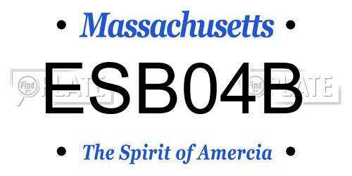 ESB04B Massachusetts License Plate