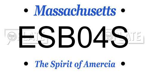 ESB04S Massachusetts License Plate