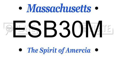 ESB30M Massachusetts License Plate