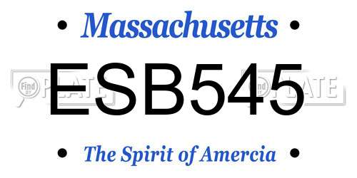 ESB545 Massachusetts License Plate