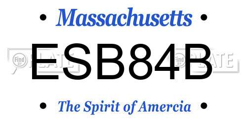 ESB84B Massachusetts License Plate