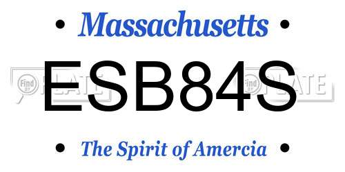 ESB84S Massachusetts License Plate