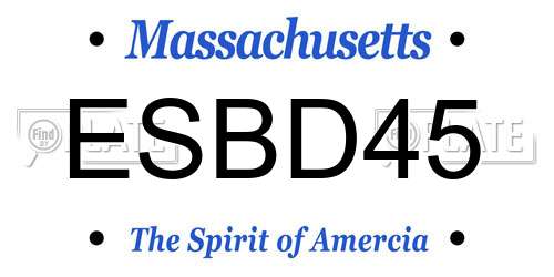 ESBD45 Massachusetts License Plate