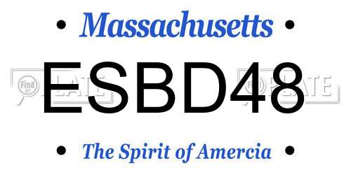 ESBD48 Massachusetts License Plate