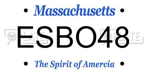 ESBO48 Massachusetts License Plate