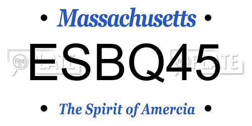 ESBQ45 Massachusetts License Plate