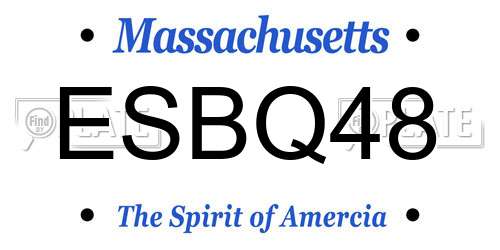 ESBQ48 Massachusetts License Plate