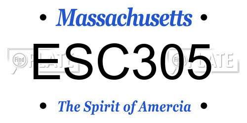 ESC305 Massachusetts License Plate