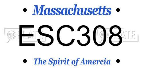 ESC308 Massachusetts License Plate