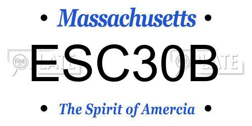 ESC30B Massachusetts License Plate