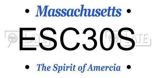 ESC30S Massachusetts License Plate